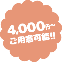 4,000円～ご用意可能